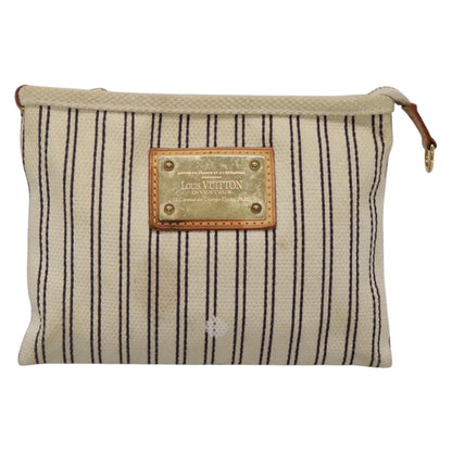 Louis Vuitton Antigua Pouch Canvas, WHITE, CANVAS, Clutche & pouche