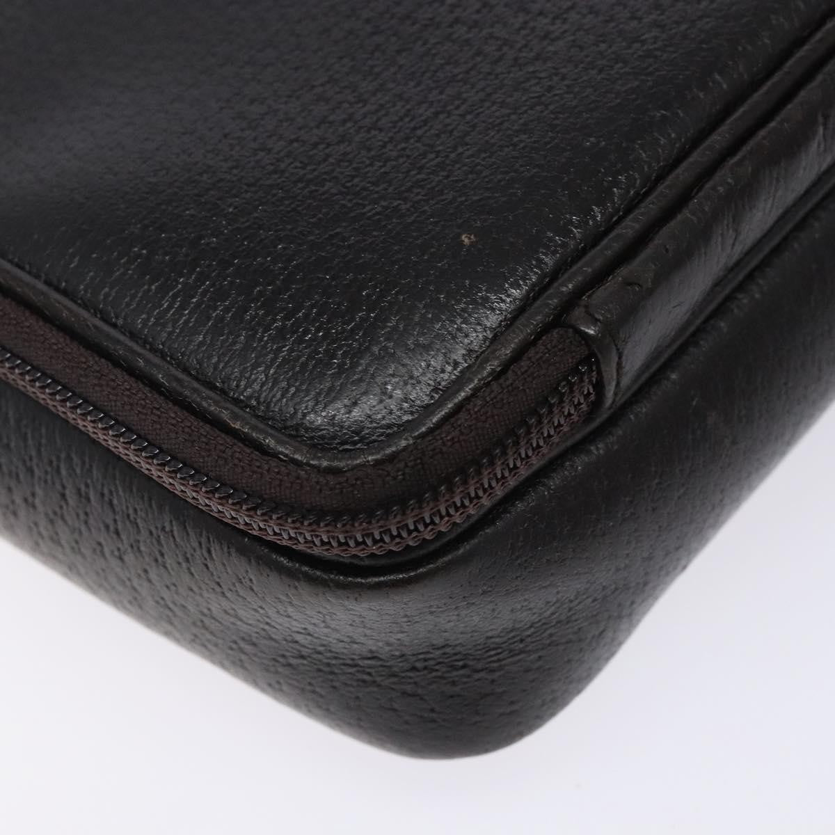 Gucci Zipped Pouch Leather, BROWN, LEATHER, Clutche & pouche