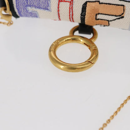 Fendi Chain Baguette Charm Bag Zucca Canvas, MULTICOLOUR, CANVAS, Clutche & pouche