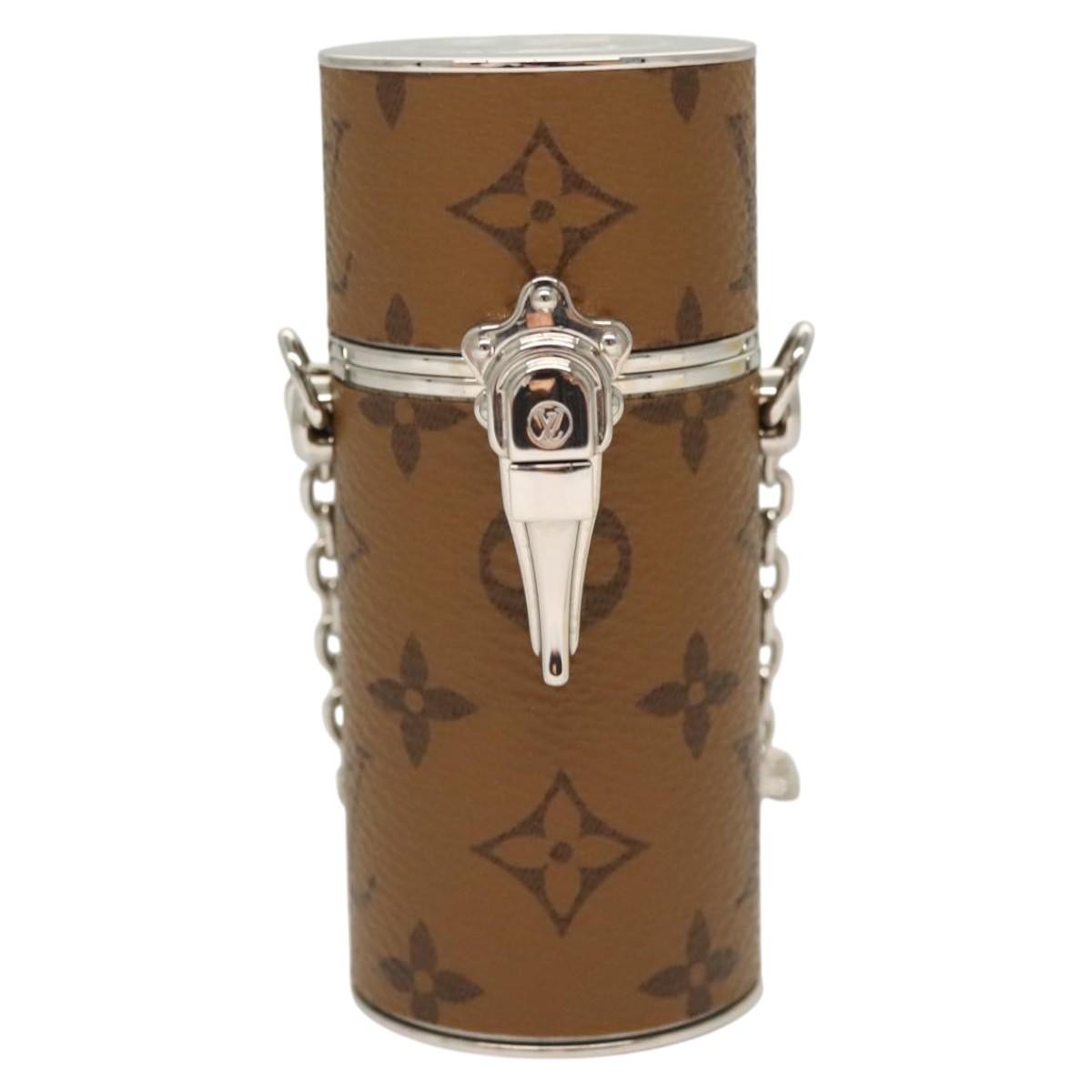 Louis Vuitton Lipstick Case on Chain Monogram Canvas, BROWN, CANVAS, Clutche & pouche