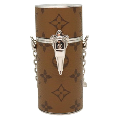 Louis Vuitton Lipstick Case on Chain Monogram Canvas, BROWN, CANVAS, Clutche & pouche