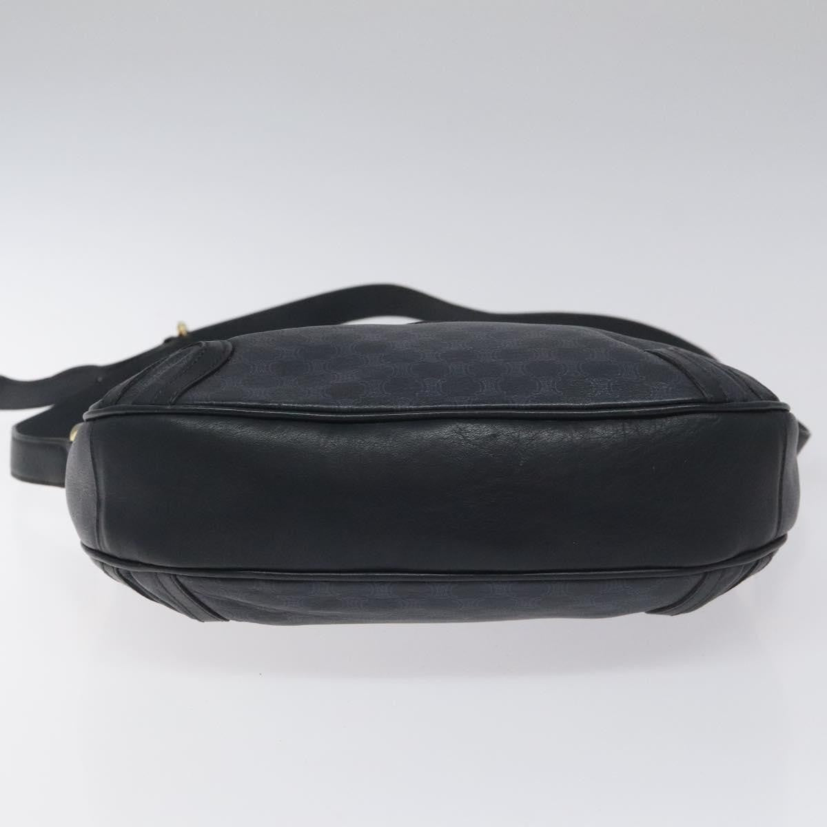 Celine Vintage Macadam Shoulder Bag Canvas and Leather, BLACK, CANVAS, Shoulder bag