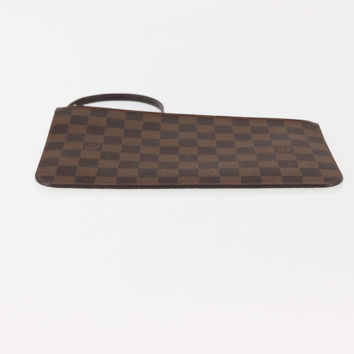Louis Vuitton Neverfull Pochette Damier, BROWN, CANVAS, Clutche & pouche