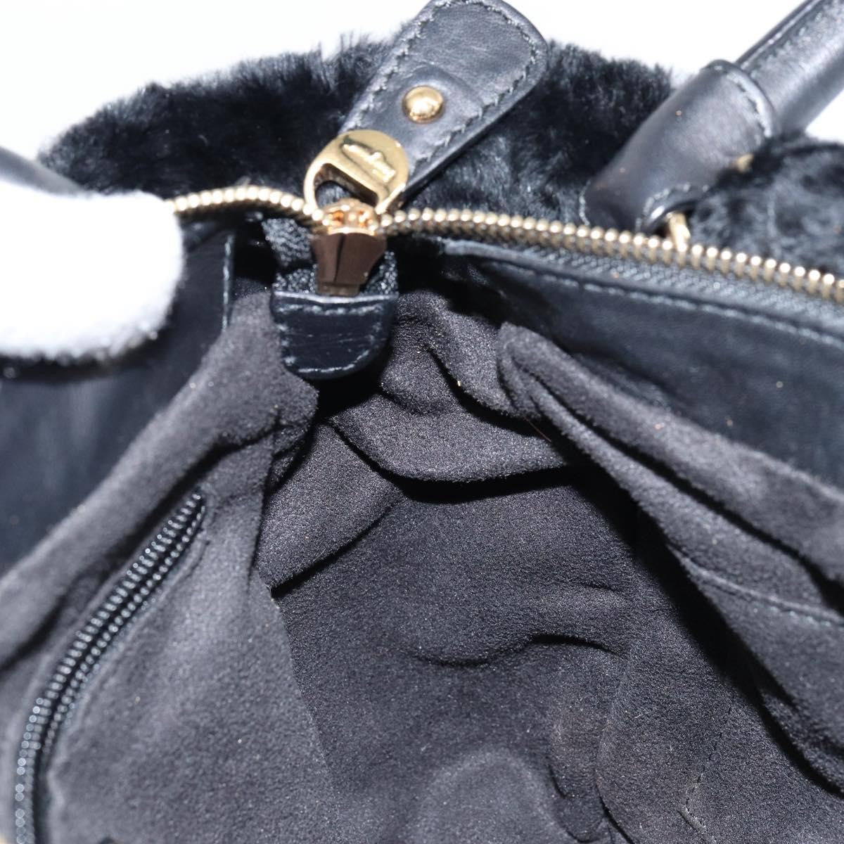 Salvatore Ferragamo Vala Handbag Suede, BLACK, SUEDE, Handbag