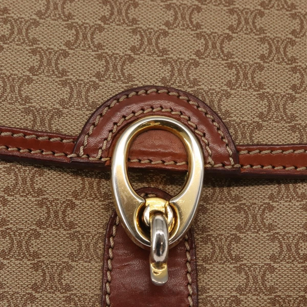 Celine Macadam Shoulder Bag PVC Leather, BEIGE, PVC, Shoulder bag