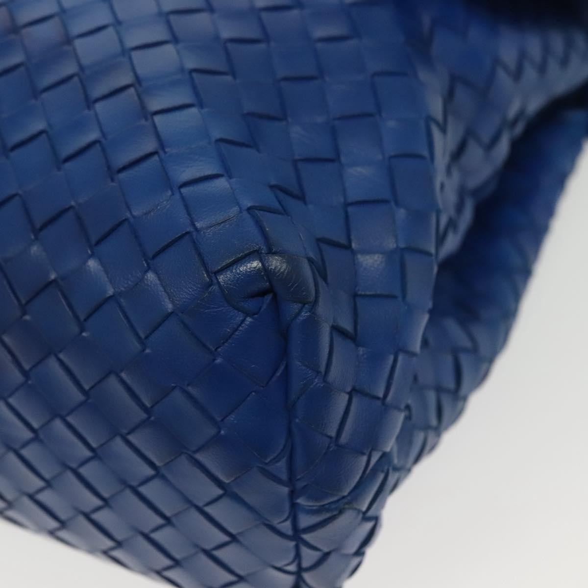 Bottega Veneta Olimpia Shoulder Bag Intrecciato Nappa, BLUE, LEATHER, Shoulder bag