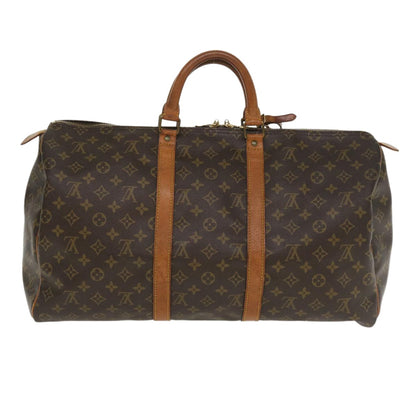 Louis Vuitton Keepall Bag Monogram Canvas, BROWN, CANVAS, Travel bag
