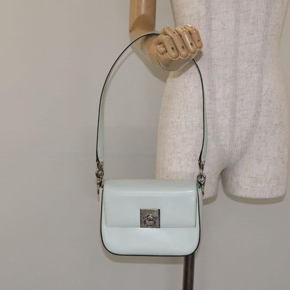 Celine Flap Shoulder Bag Leather, SILVER, LEATHER, Shoulder bag