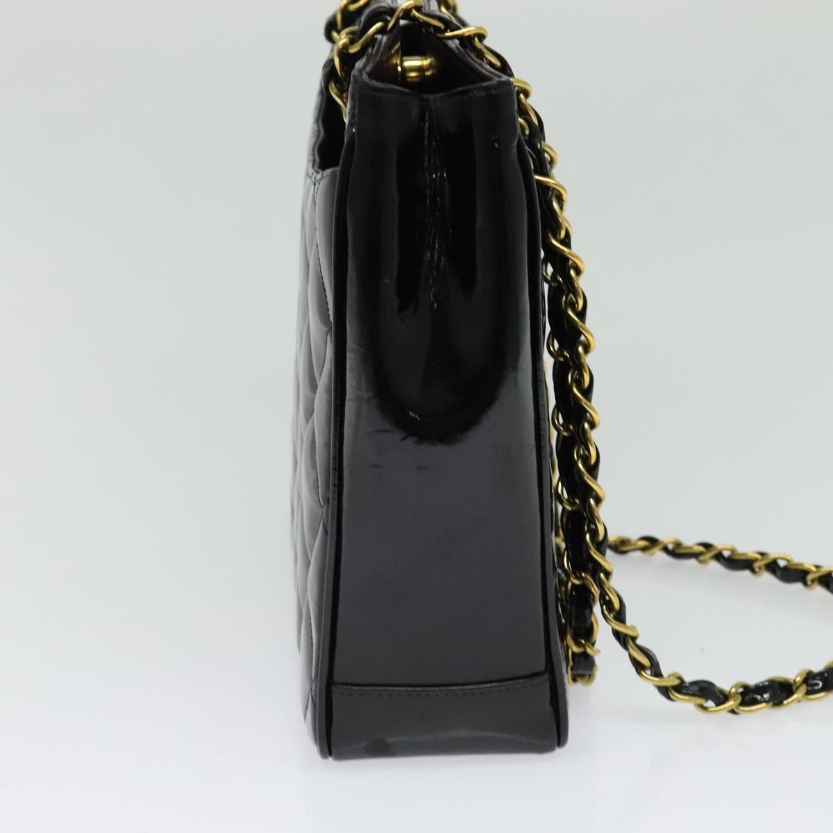 Chanel Chain Shoulder Bag Patent leather, BLACK, PATENT_LEATHER, Shoulder bag