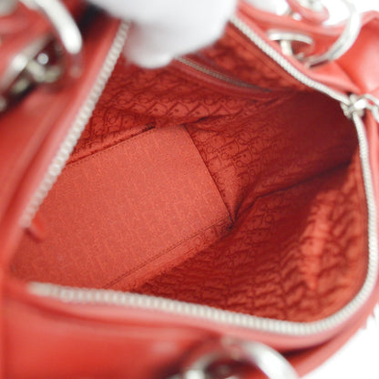 Christian Dior Lady Dior Bag Cannage Quilt Lambskin, RED, LEATHER, Handbag