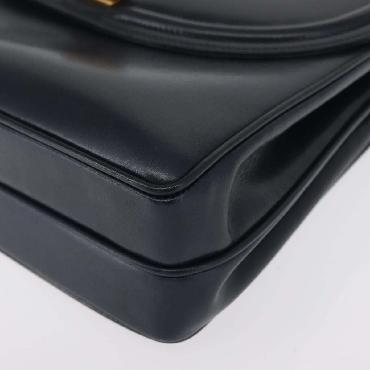 Gucci Vintage Handbag Leather, NAVY, LEATHER, Handbag