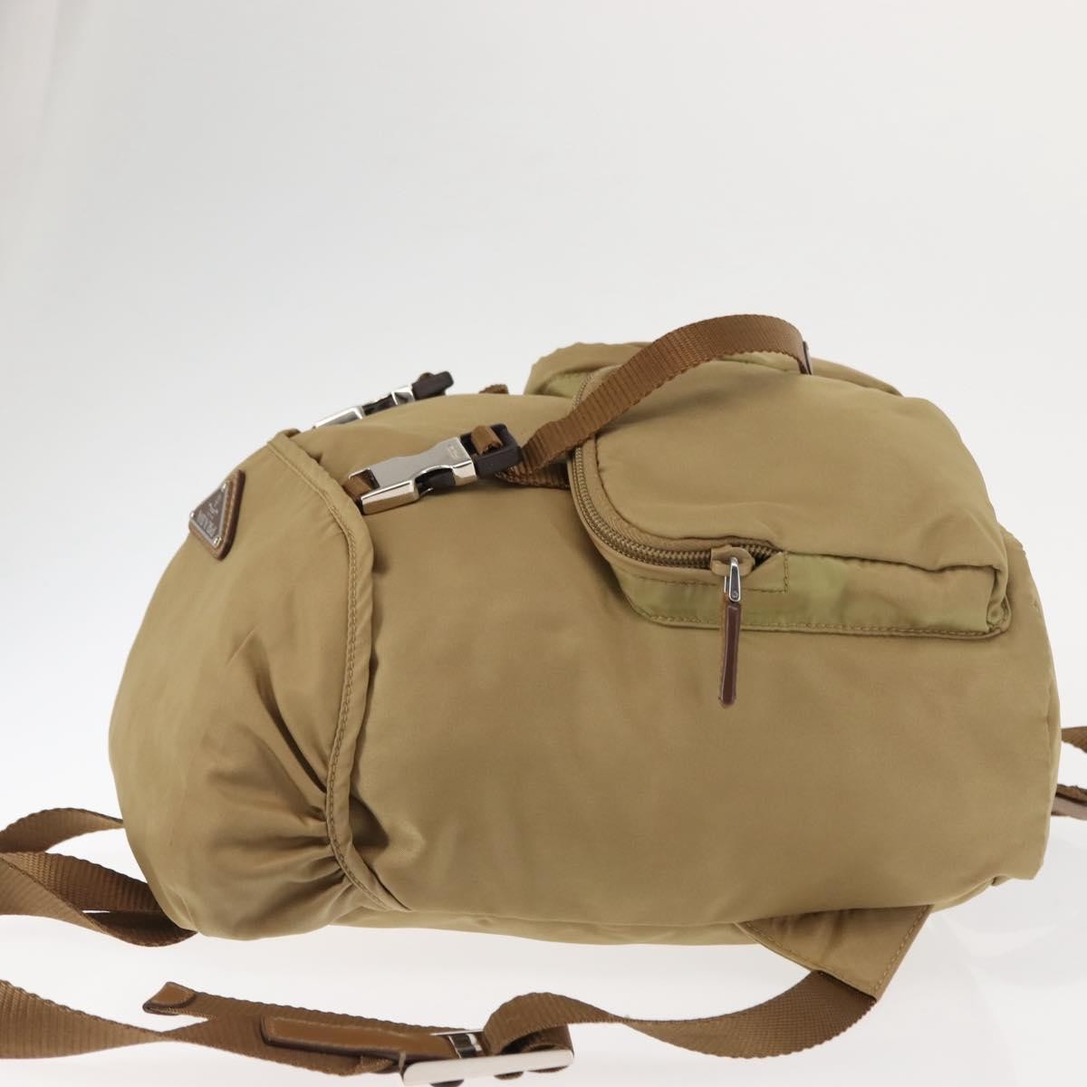 Prada Double Pocket Buckle Backpack Tessuto, BEIGE, NYLON, Backpack