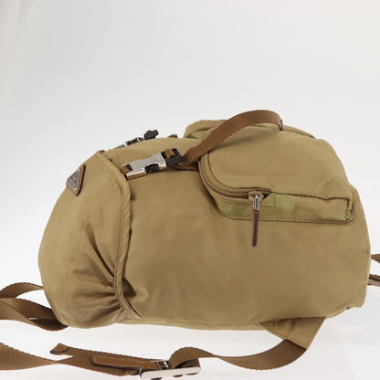 Prada Double Pocket Buckle Backpack Tessuto, BEIGE, NYLON, Backpack