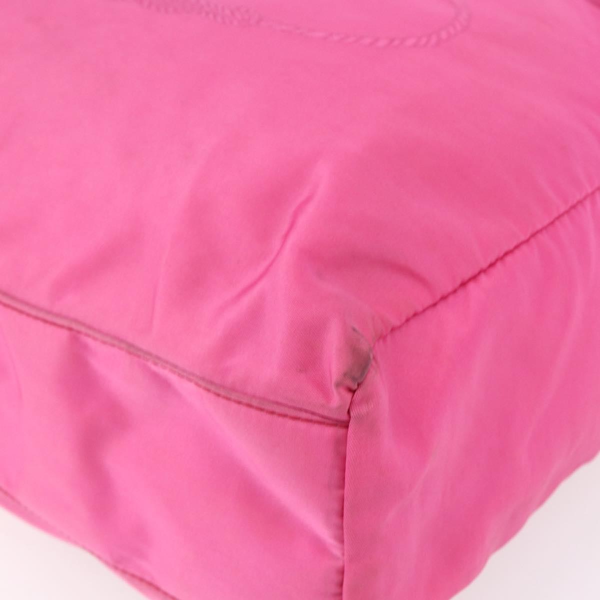 Prada Logo Drawstring Tote Tessuto, PINK, NYLON, Tote bag