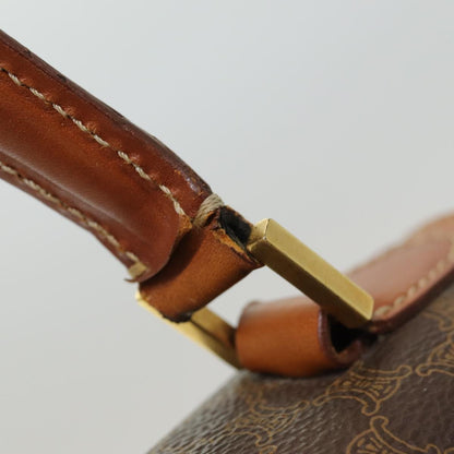 Celine Vintage Convertible Top Handle Bag Macadam Coated Canvas, BROWN, CANVAS, Handbag