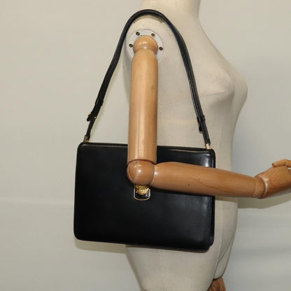 Celine Shoulder Bag Leather, BLACK, LEATHER, Shoulder bag