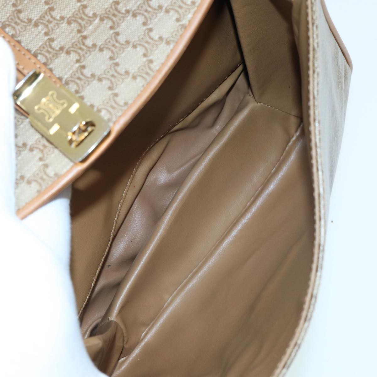 Celine Macadam Shoulder Bag PVC Leather, BEIGE, CANVAS, Shoulder bag