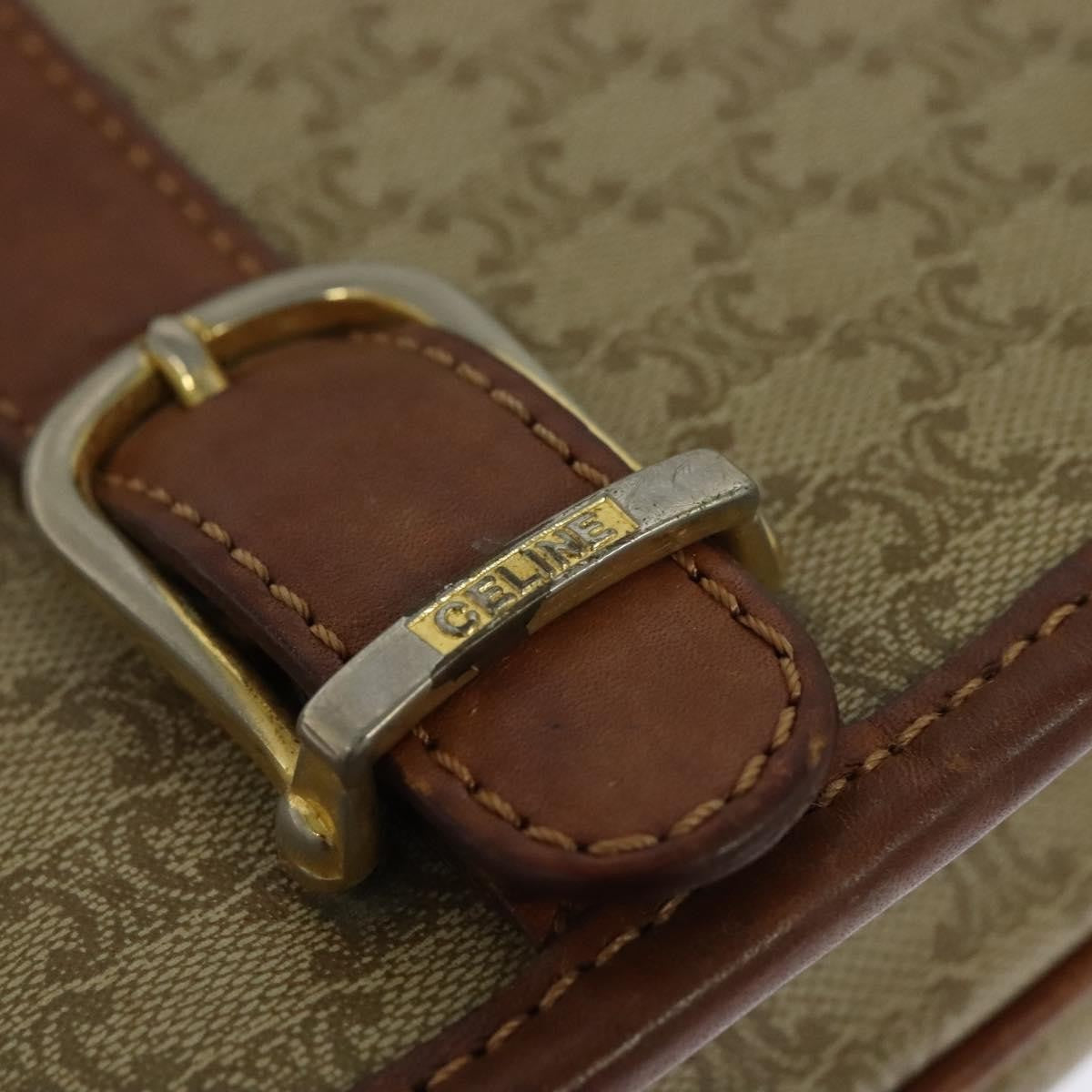 Celine Macadam Shoulder Bag PVC Leather, BEIGE, CANVAS, Shoulder bag