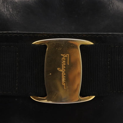 Salvatore Ferragamo Vala Shoulder Bag Leather, BLACK, LEATHER, Shoulder bag