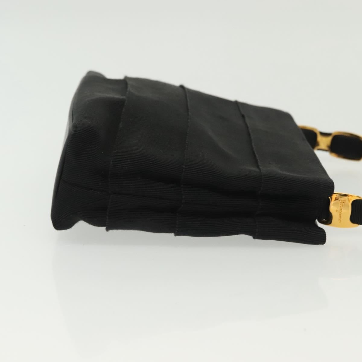 Salvatore Ferragamo Vala Handbag Canvas, BLACK, CANVAS, Handbag