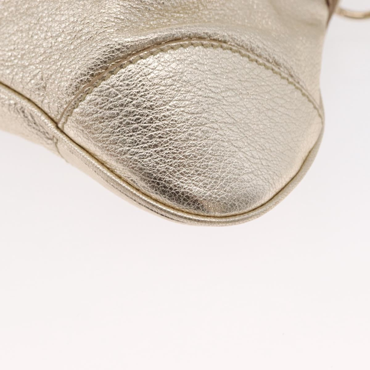 Salvatore Ferragamo Gancini Shoulder Bag Leather, GOLD, LEATHER, Shoulder bag