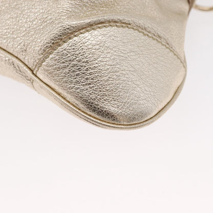 Salvatore Ferragamo Gancini Shoulder Bag Leather, GOLD, LEATHER, Shoulder bag