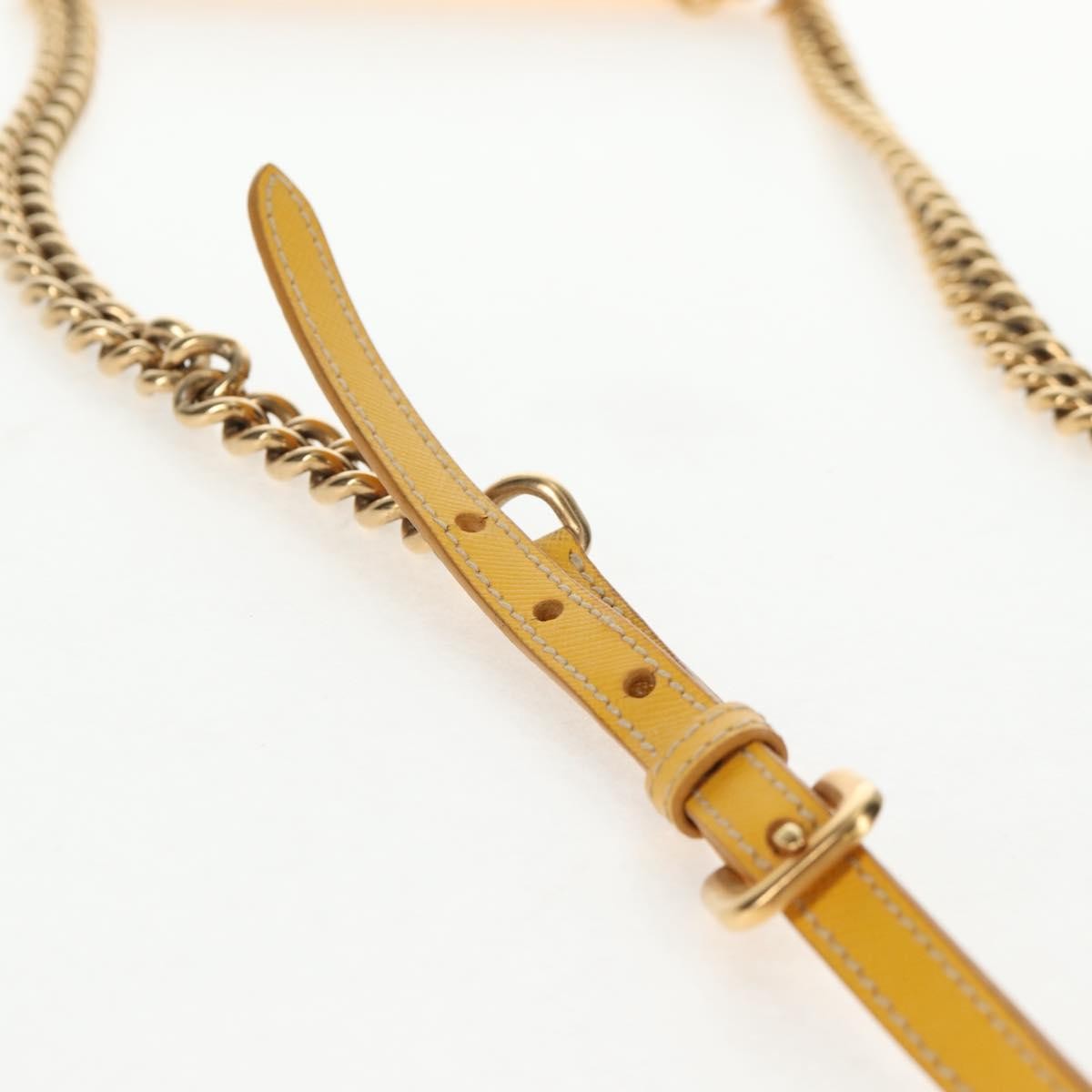 Prada Logo Chain Crossbody Bag Tessuto and Saffiano Leather, YELLOW, NYLON, Clutche & pouche