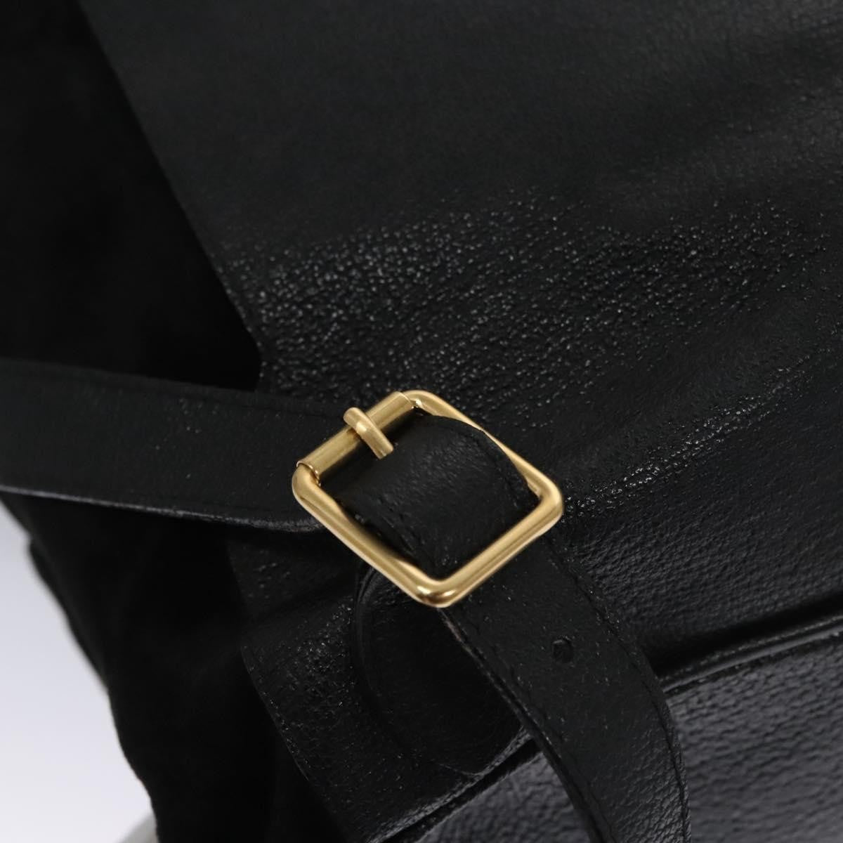 Gucci Vintage Bamboo Backpack Leather, BLACK, SUEDE, Backpack