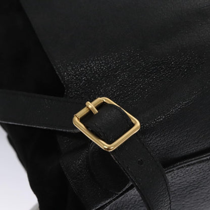 Gucci Vintage Bamboo Backpack Leather, BLACK, SUEDE, Backpack