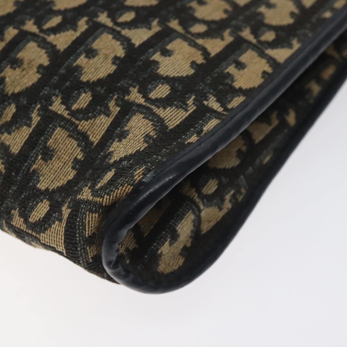 Christian Dior Vintage Trotter Shoulder Bag Canvas, NAVY, CANVAS, Shoulder bag