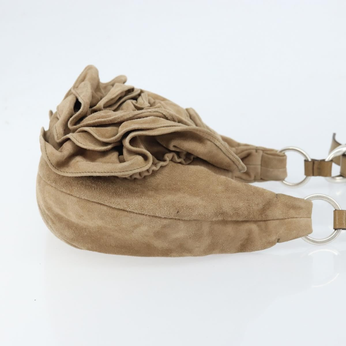 Saint Laurent Vintage Shoulder Bag Suede, BEIGE, SUEDE, Shoulder bag