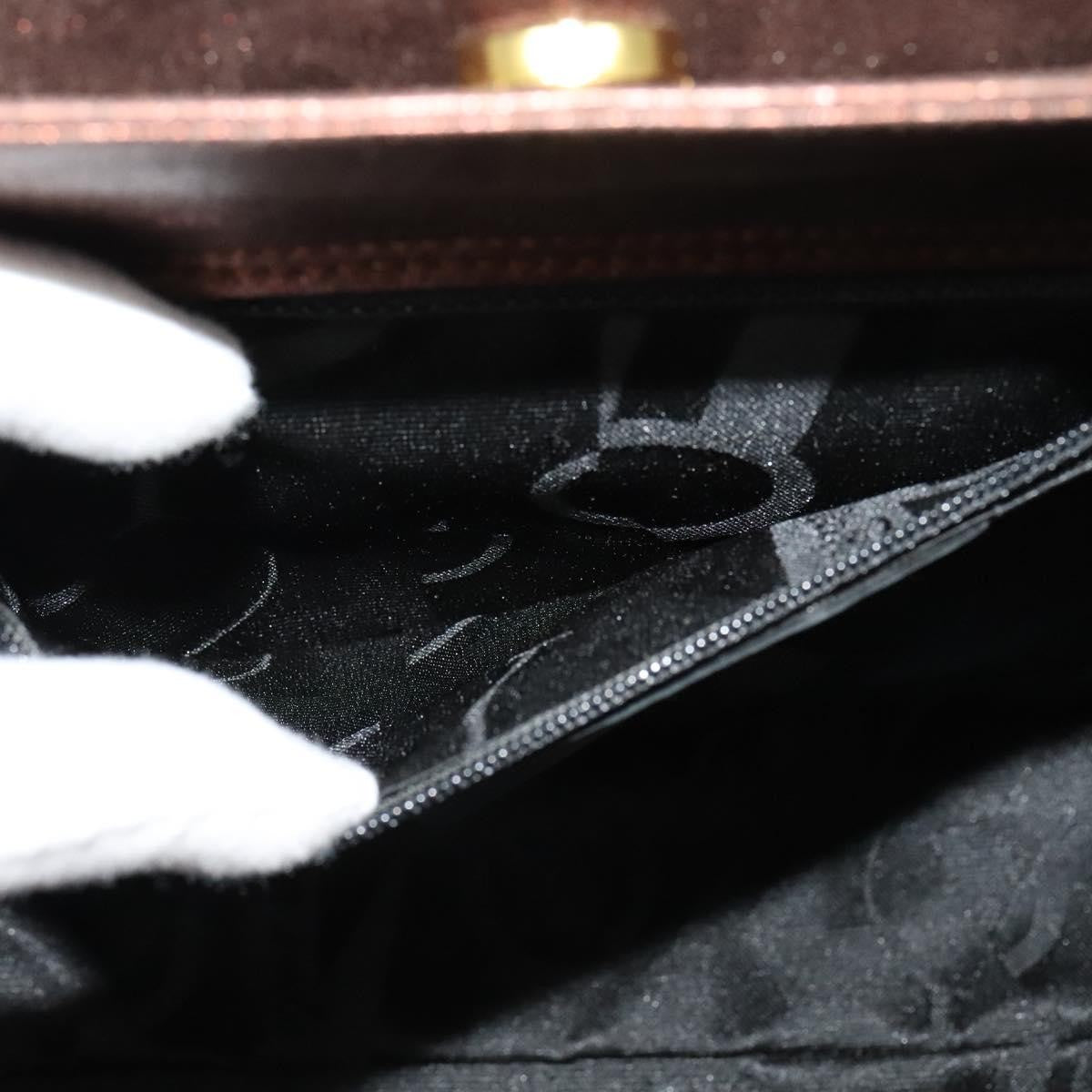 Salvatore Ferragamo Gancini Shoulder Bag Leather, BROWN, LEATHER, Shoulder bag