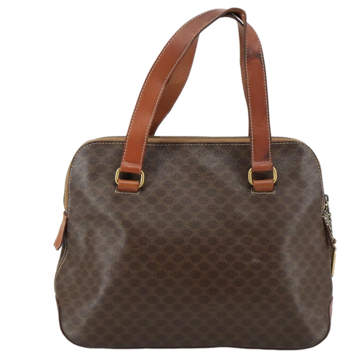 Celine Macadam Handbag Macadam with leather, BROWN, PVC, Handbag