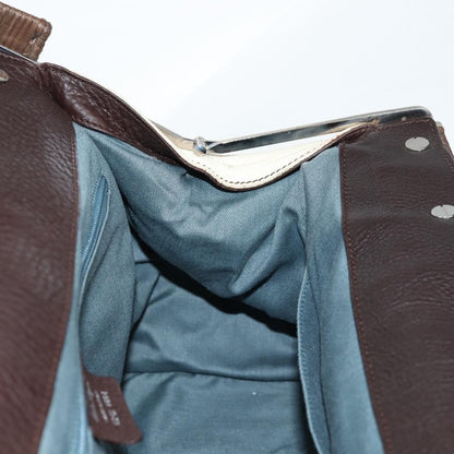 Salvatore Ferragamo Gancini handbag Leather, BEIGE, LEATHER, Handbag