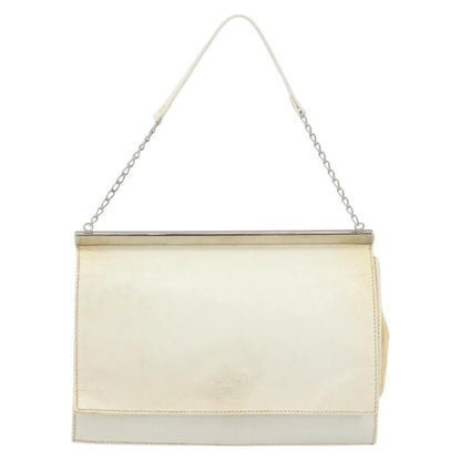 Prada Vintage Shoulder Bag Leather, WHITE, LEATHER, Shoulder bag