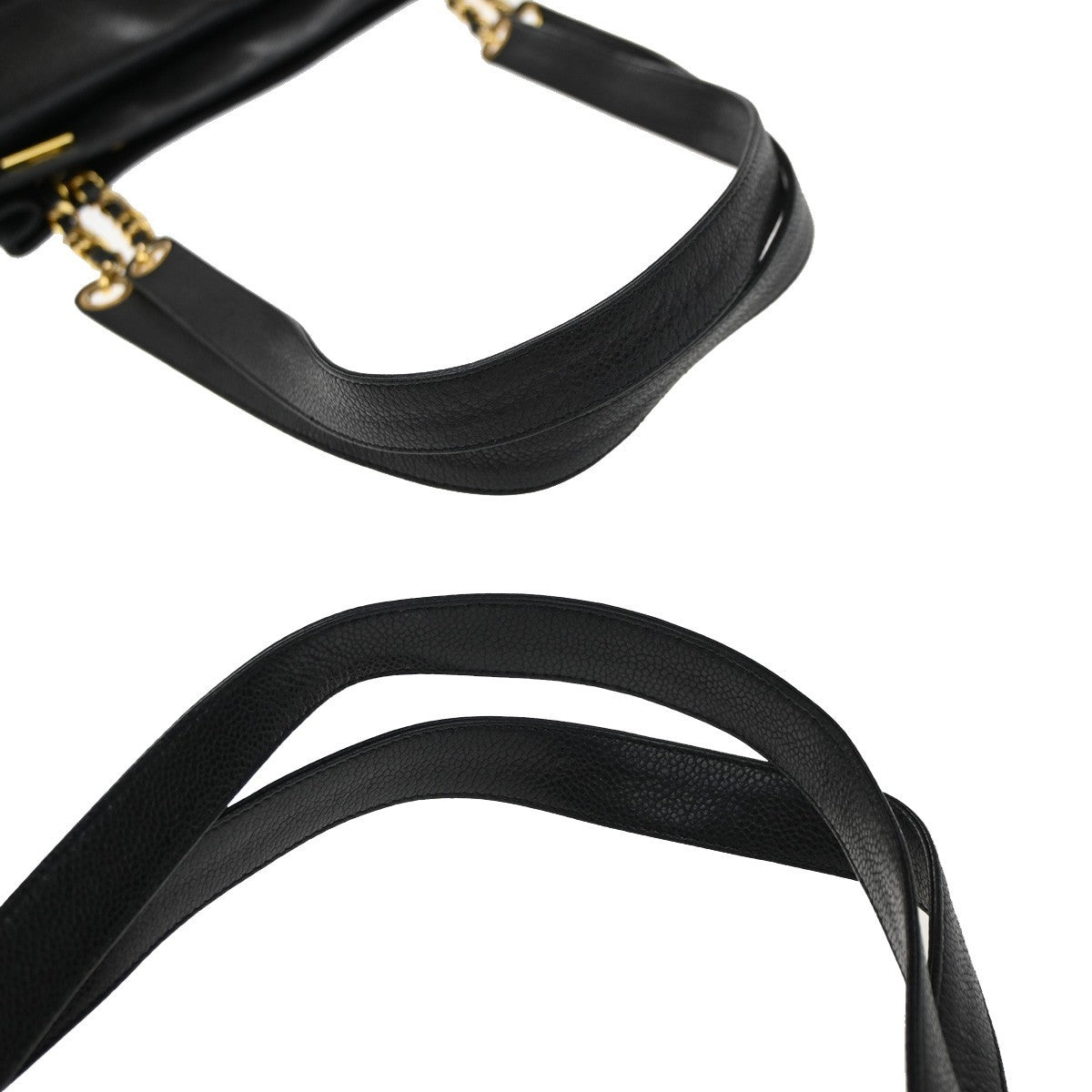 Chanel Vintage Front Pocket Shoulder Bag Leather, BLACK, CALFSKIN, Shoulder bag