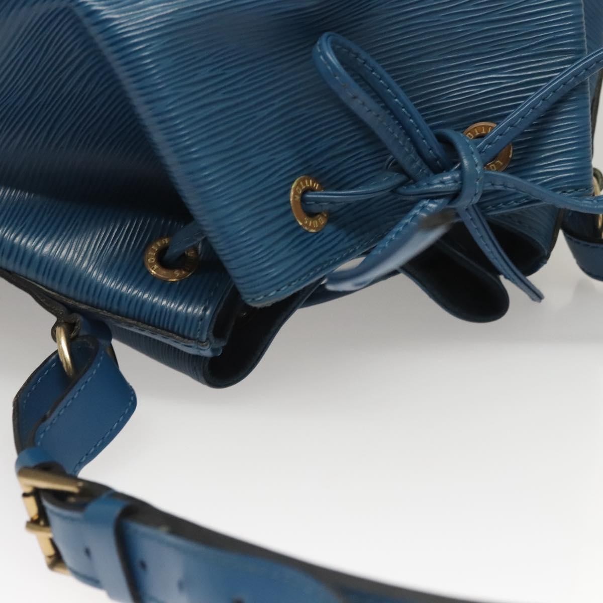 Louis Vuitton Petit Noe Handbag Epi Leather, BLUE, LEATHER, Shoulder bag