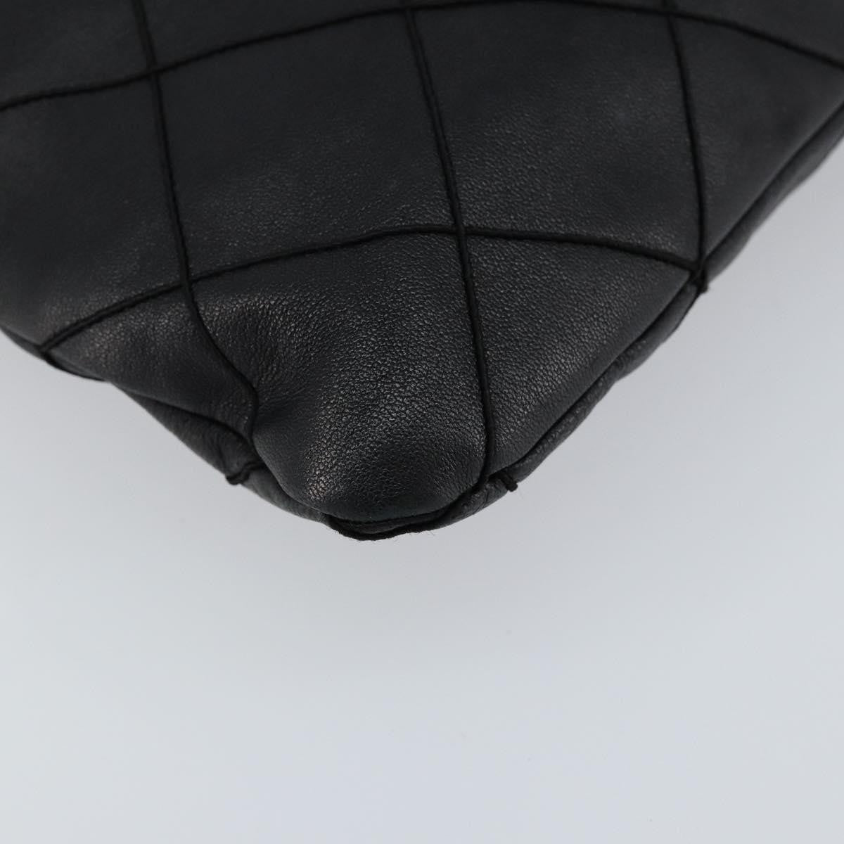 Chanel Vintage Shoulder Bag Leather, BLACK, LEATHER, Shoulder bag