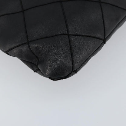 Chanel Vintage Shoulder Bag Leather, BLACK, LEATHER, Shoulder bag