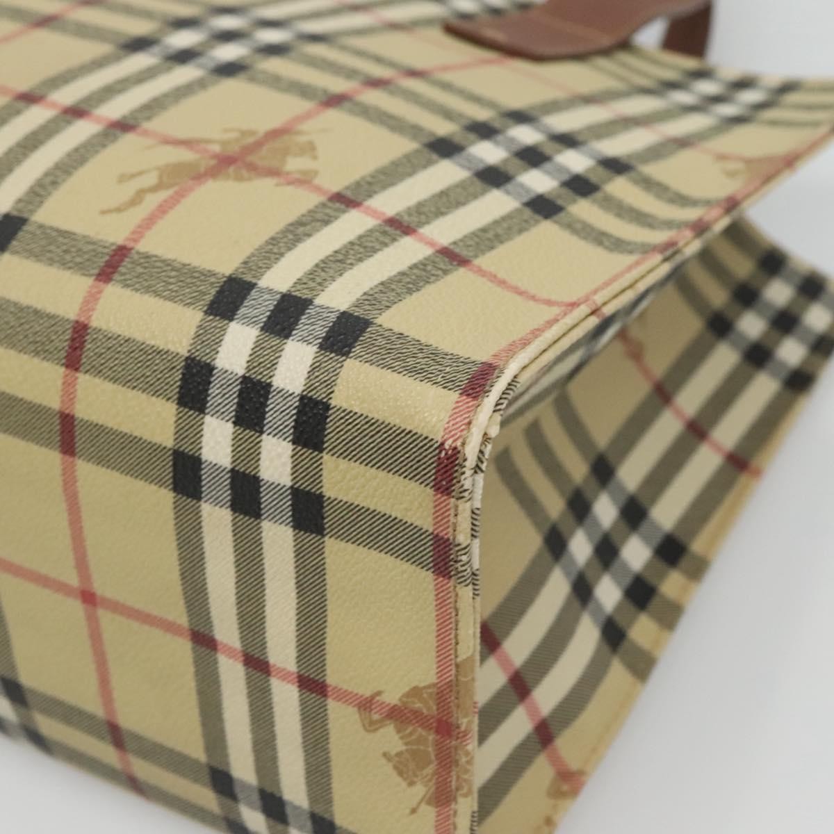 Burberry Top Handle Tote Haymarket Coated Canvas, BEIGE, PVC, Tote bag