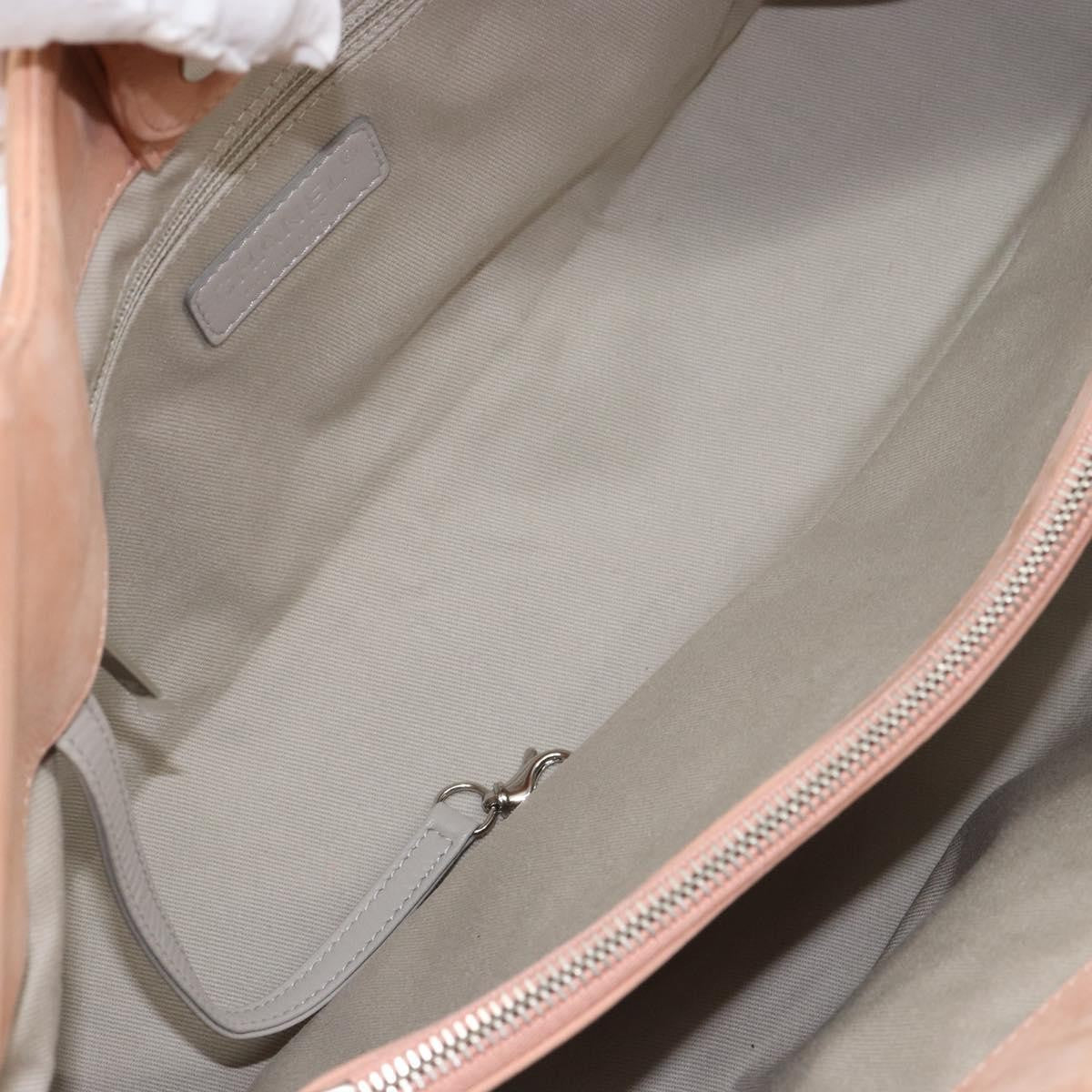 Chanel CC Sea Hit Tote Quilted Iridescent Calfskin, PINK, LEATHER, Shoulder bag