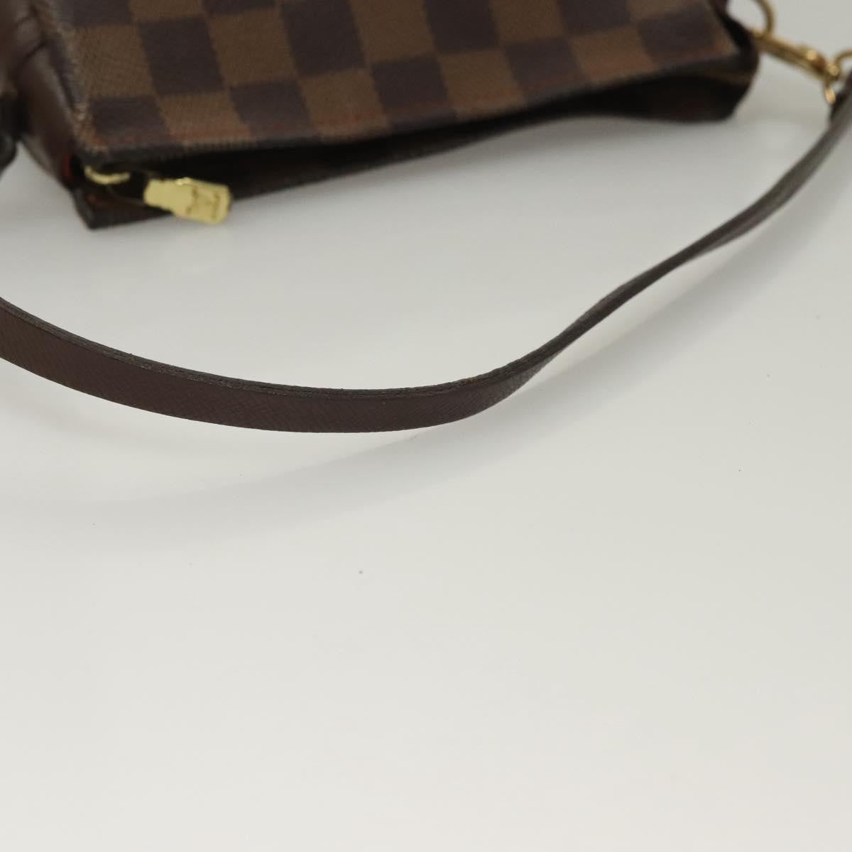 Louis Vuitton Trousse Make Up Bag Damier, BROWN, CANVAS, Clutche & pouche