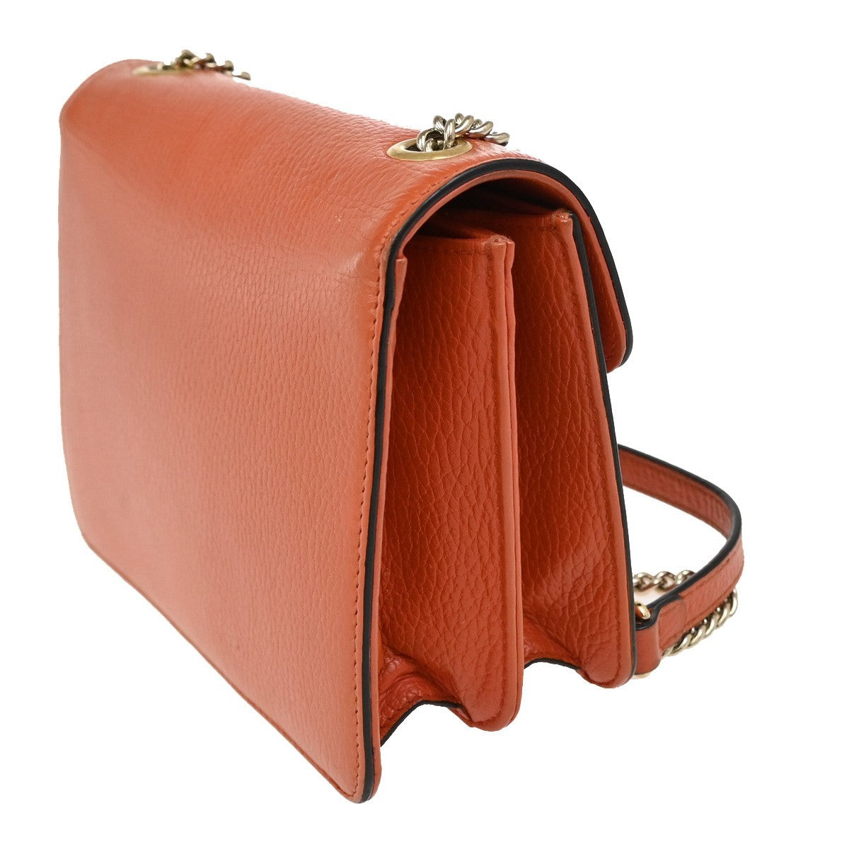 Gucci Interlocking Shoulder Bag Leather, ORANGE, LEATHER, Shoulder bag