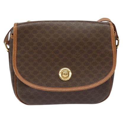 Celine Macadam Shoulder Bag PVC Leather, BROWN, CANVAS, Shoulder bag