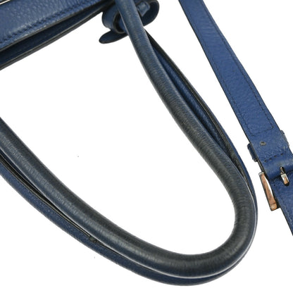 Prada Front Pocket Wing Convertible Tote Vitello Daino, BLUE, LEATHER, Tote bag