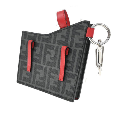 Fendi Charm Key Holder Zucca canvas, BLACK, CANVAS, Charms and Keychains