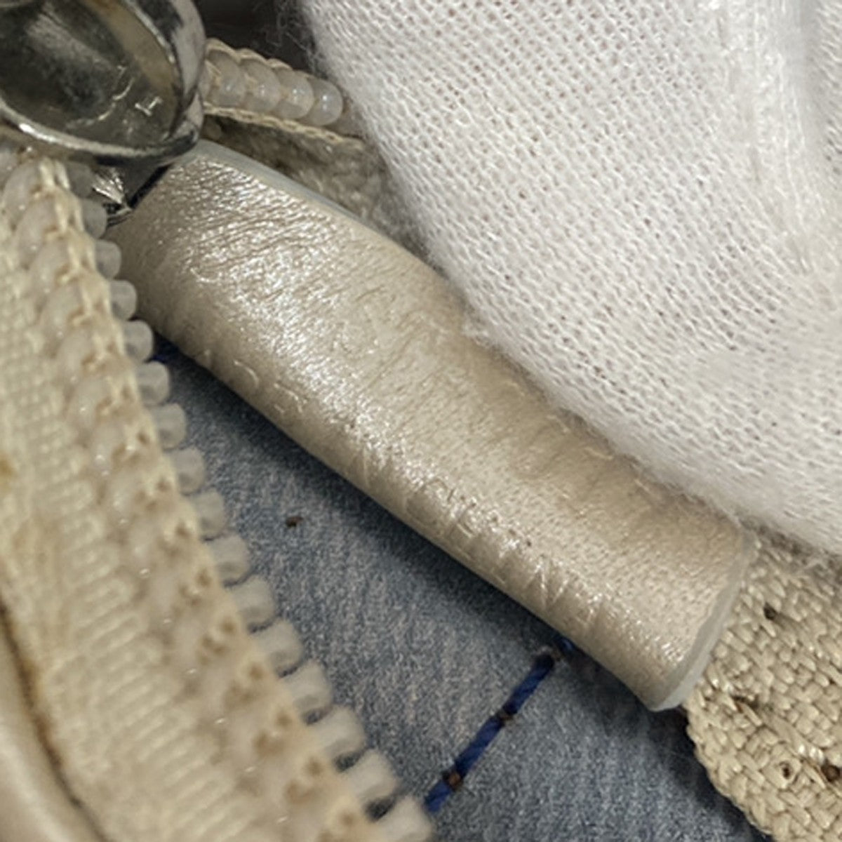 Celine Vintage Macadam Handbag Canvas, BLUE, CANVAS, Tote bag