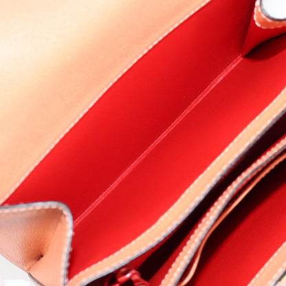 Celine Vintage Convertible Turnlock Top Handle Bag Leather, ORANGE, LEATHER, Handbag