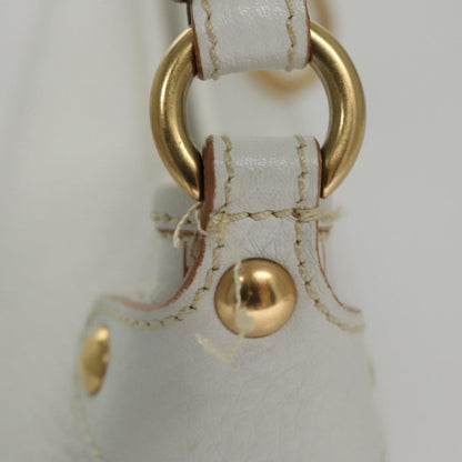 Salvatore Ferragamo Gancini Shoulder Bag Leather, WHITE, LEATHER, Shoulder bag