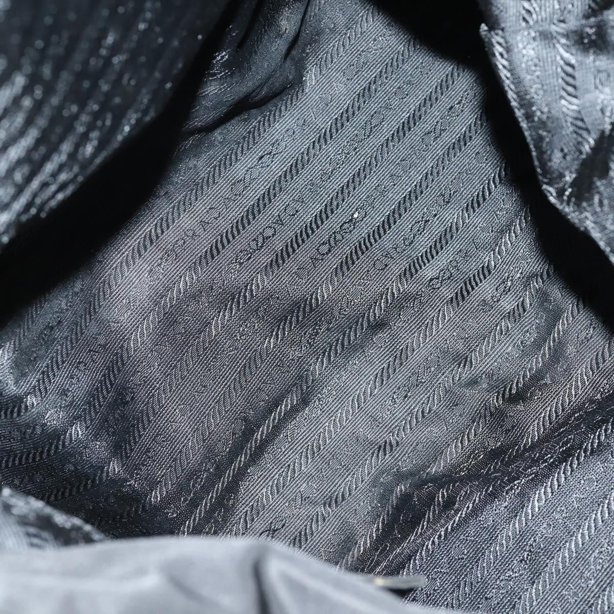 Prada Convertible Metal Handle Satchel Quilted Tessuto, BLACK, NYLON, Tote bag